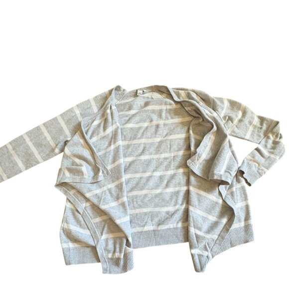 Nautica Womens Striped Wrap Cardigan-Gray-Medium-GUC - Picture 3 of 6